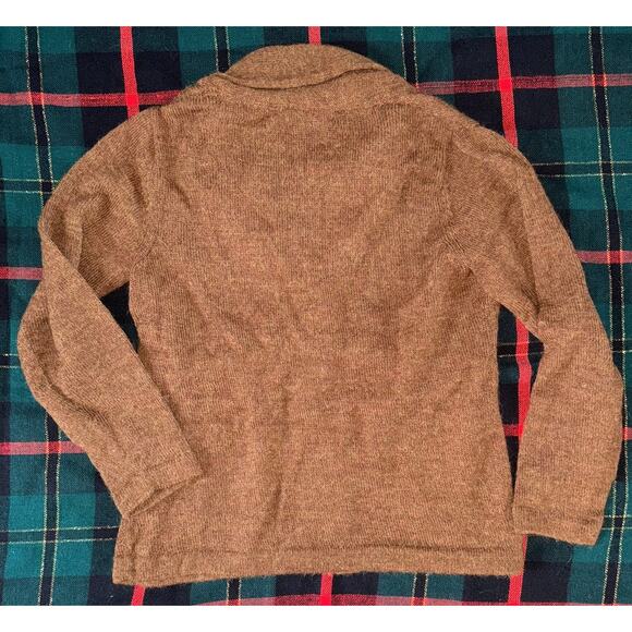 Royal Scot S Alpaca Blend Heather Brown Shawl Collar Cardigan Sweater w/ Pockets - Picture 3 of 6